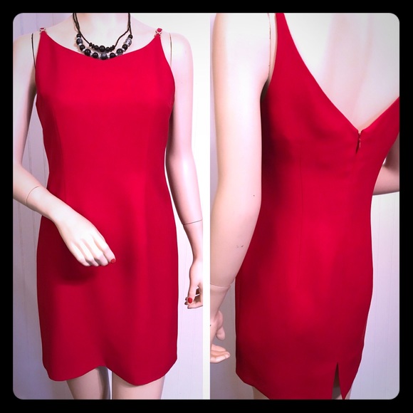 Petite Sophisticate Dresses & Skirts - Little Red Cocktail Dress Rhinestone Accents Sz 4